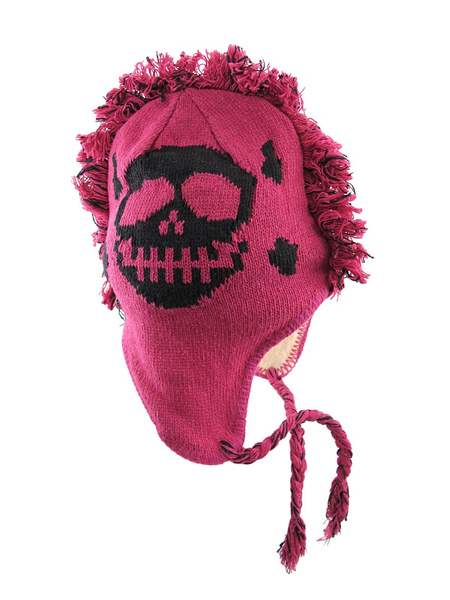 Knit Mohawk Skull And Crossbones Pilot Hat Wish