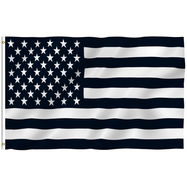 3x5 Foot Black and White American Flag - Vivid Color and UV Fade ...