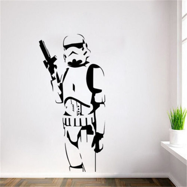 Star Wars Stormtrooper Wall Sticker Vinyl Decal Diy Kids Bedroom Decor Art Murals Creative Home Decoration Living Room 2019 Wish - Star Wars Wallpaper Home Decor