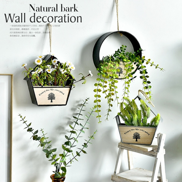 Wall Hanging Flowerpot Bedroom Living Room Decorations Plant Flower Basket Creative Home Garden Decor Wish Wall Hanging Flowerpot Bedroom Living, Hanging Garden Decor