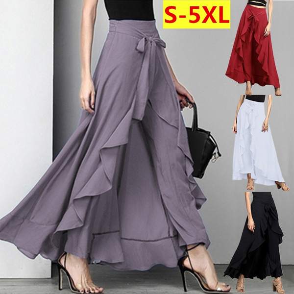 Rundholz Flocked Detail Skirt Meets Pant, 10% Coal