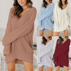 Women Sweater, Necks, pullover sweater, long dress