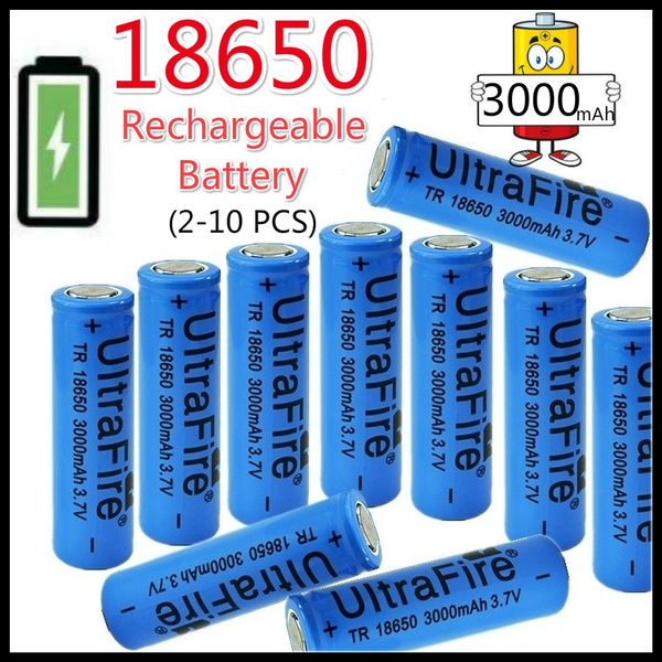 2-10PCS 2019 New Hot Sale 3000mah 3.7V 18650 Rechargeable Ultrafire Flat  Top Power Battery Li-ion Rechargeable Battery For Panasonic Flashlight  batteries