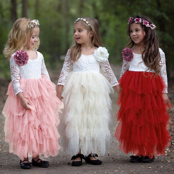 Little Girl Ceremonies Dress Baby Children s Clothing Tutu Kids Dresses for Girls Clothes Wedding Party Gown Vestidos Robe Fille