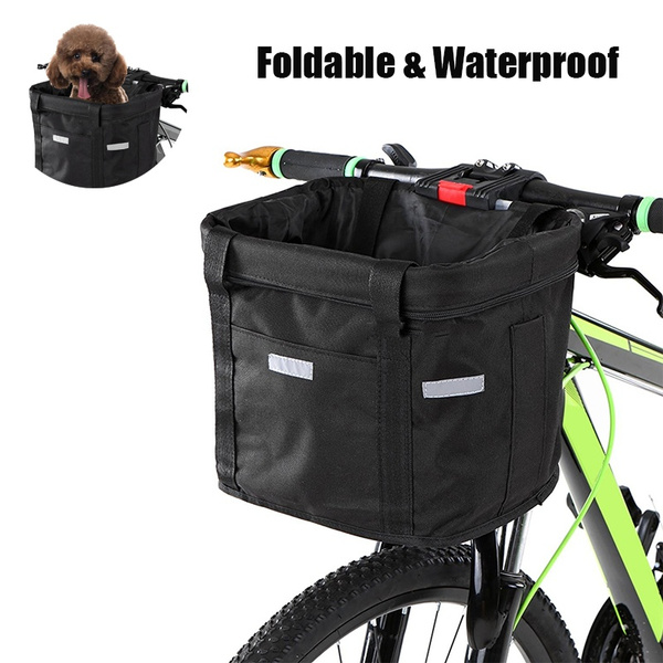 Bicycle Front Basket Removable Waterproof Bike Handlebar Basket Pet Carrier