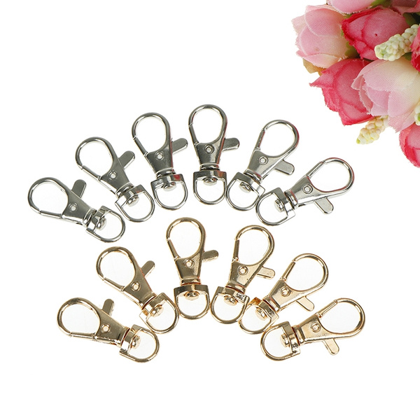 6Pcs Durable Metal Carabiner Clip Style Spring KeyChain Keyring 