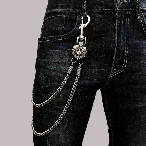 Doublek Mittelalter Totenkopf Biker Trucker Schlüssel Jean Wallet