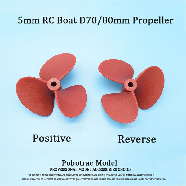 RC Boat 3 Blades Propeller 5mm shaft Positive /Reverse D70mm / 80mm  Propellers For RC Bait Fishing Boat
