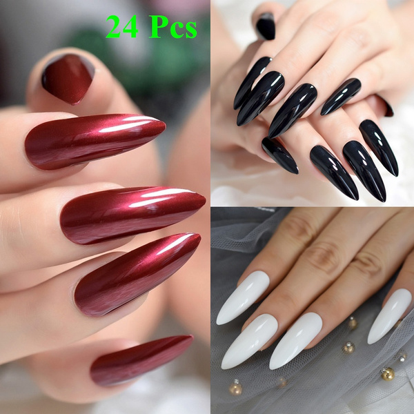 24Pcs Easy To Use Ballerina Extra Long Full Cover False Nails Manicure Tools Fake Stiletto Tips Artificial Nails | Wish