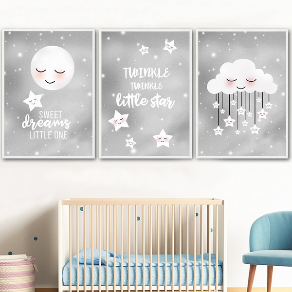 Canvas Poster Cartoon Nursery Wall Art Print Picture Baby Kids Room Decoration 