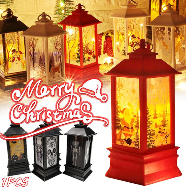 LED Lantern Lamp Christmas Decorations Vintage Home Candle Light