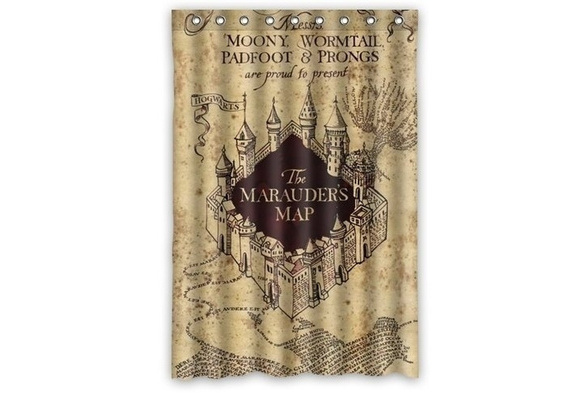 Harry Potter Shower Curtain 120x180cm, Marauders Map Shower Curtain