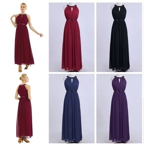 Women Fashion Chiffon Bridesmaid Dress Formal Maxi Long Evening Prom Gown Wish 1188