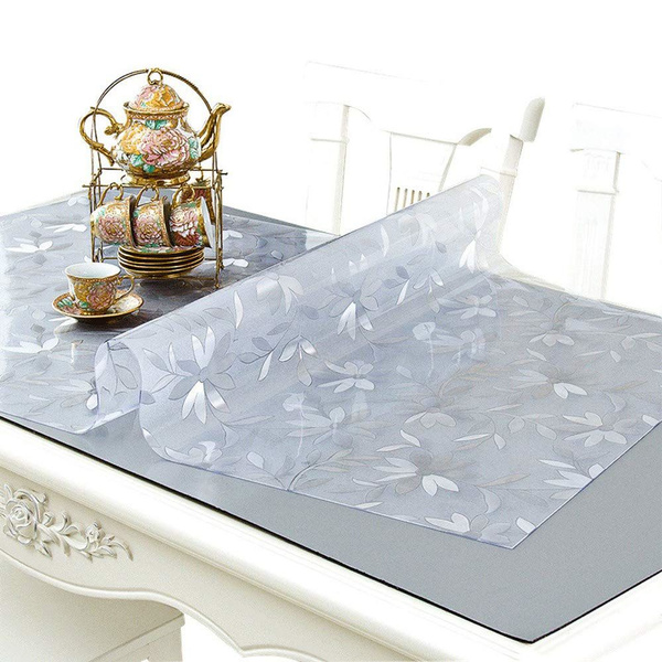Glass Table Cover Soft Cloth PVC Waterproof Kitchen Oil Clear