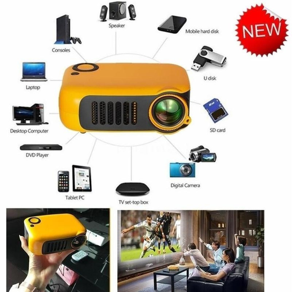 Transjee A2000 Mini Portable Projector 800 Lumen Supports 1080P LCD ...