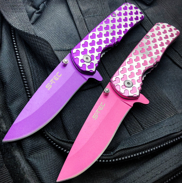 Victory Knives Pink Set - Leather Wrap & Pink Handle Knives (5 S/S