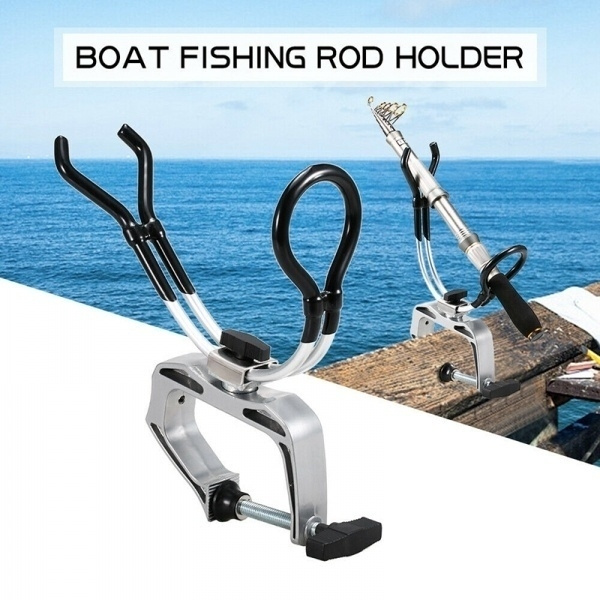 Universal Heavy Duty Metal Clamp-On Boat Deck Mount Fishing Pole Rod Holder