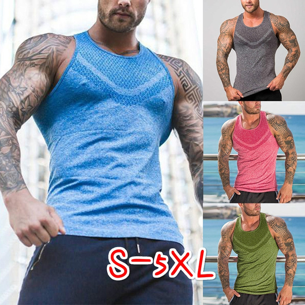 Men Slim Fit Muscle Shirt Plus Size Gym Fitness Shirt Solid Casual ...