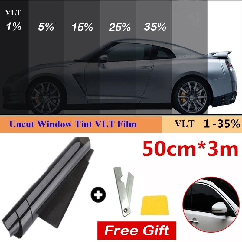 1 roll 50cm x 3m 1 5 15 25 35 percent vlt window tint tinting glass sticker sun shade film for car residential wish usd