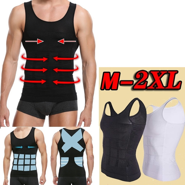 Men's Slimming Body Shaper Vest Abdomen Compression Shirt Waist Trainer Tank  Top