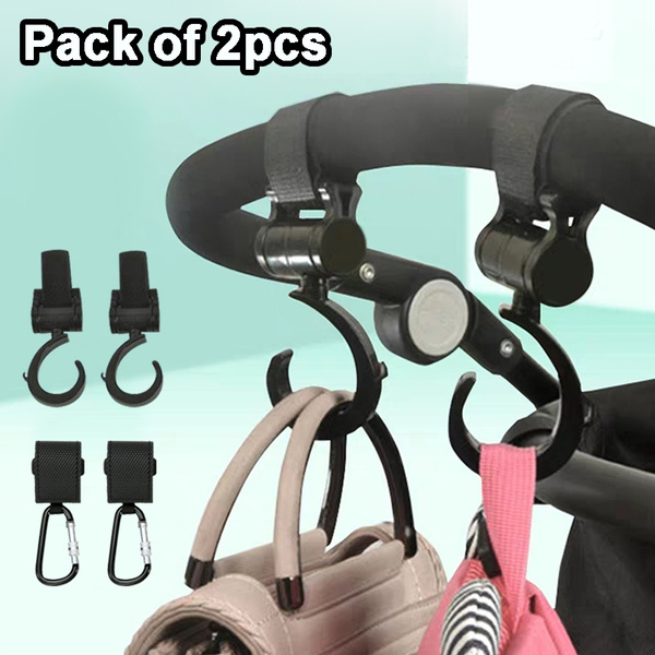 Picnic 2 Pack Set Grate For Hanging Diaper Bags, Jogging Park Stroller Hook buggy Clips,Black Backstreet Are Great Accessories for Mommy When in A shopping Mall Multi-Purpose Stroller Hooks