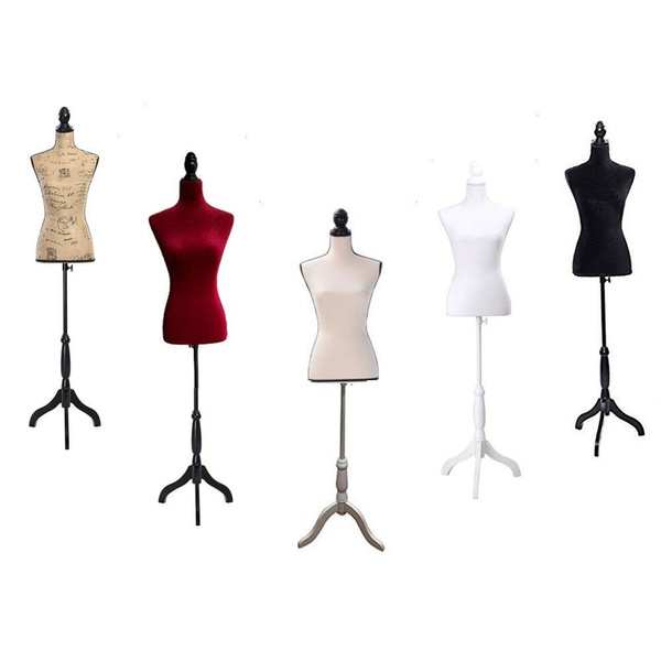 Adjustable Female Mannequin Torso Dress Form Display w/ Tripod Stand Styrofoam 