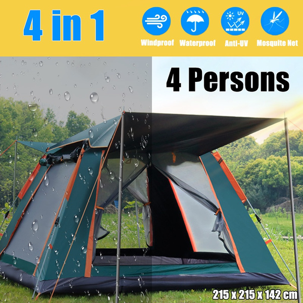 4 Person Fully Automatic Tent Family Picnic Camping Travel Rainproof Windproof 
