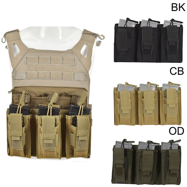 Tactical Military Airsoft Swat Vest Double/Triple Kangaroo Mag Pouch 
