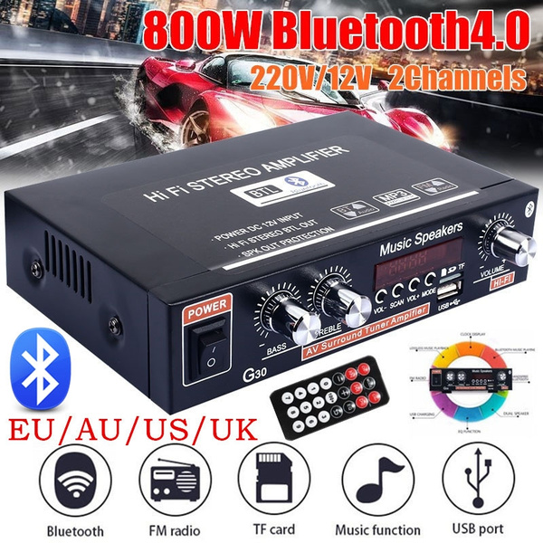 Car Home Theater Amplifier 800W 220V / 12V Bluetooth 4.0 High