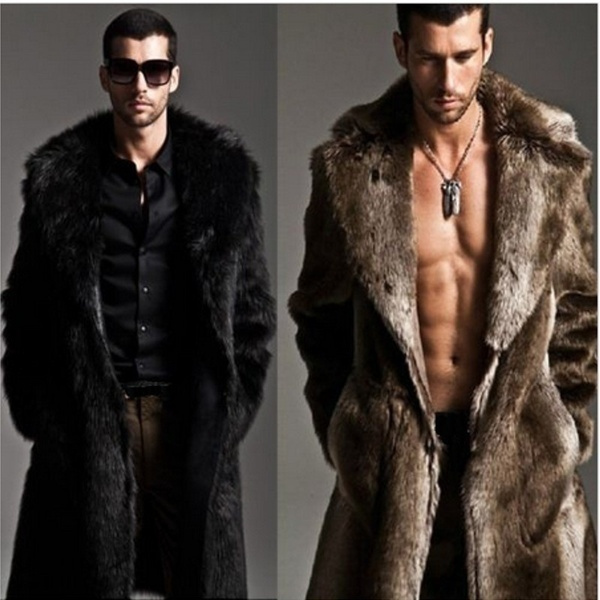 Winter Men Real Fox Fur Coat With Lapel Fashion Thick Fur Outwear Bomber  Jackets