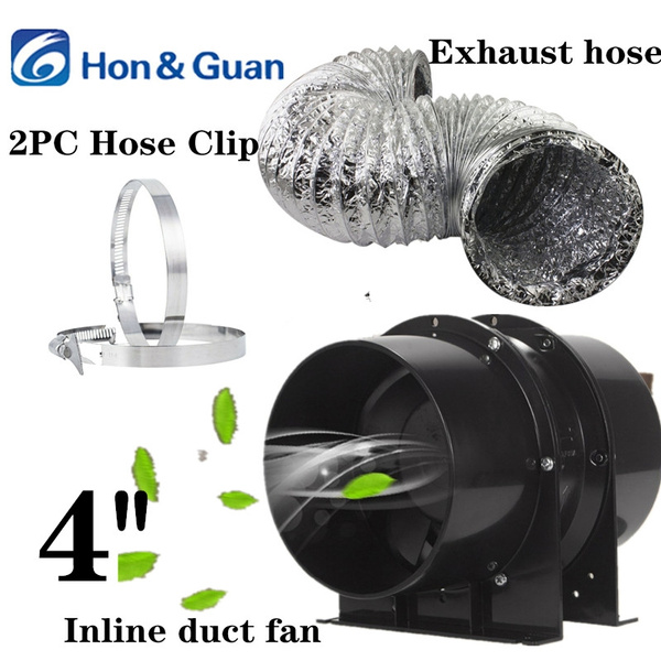 Hon&Guan 4/6" Aluminium Alloy Exhaust Inline Duct Ventilation Fan for Grow Tent 