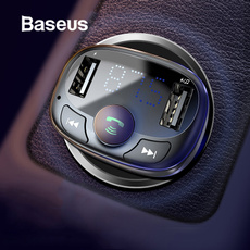 Baseus Car Charger Handsfree FM Transmitter Bluetooth Car Kit Car MP3 Player Dual USB Car Phone Charger for iPhone Samsung Mobile Phone 