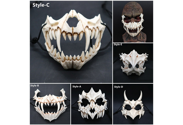 U/A Halloween Mask Japanese Dragon God Werewolf Mask Cosplay Animal Skull Masks Natural Resin Unisex Party Stage Show Wear 