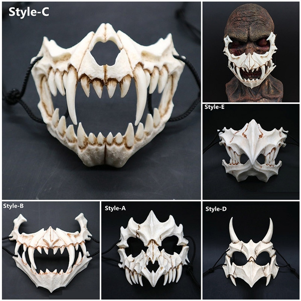 Style 2 Yous Auto Halloween Cosplay Resin Mask Resin Mask Halloween Props Animal Theme Party Animal Skull Mask