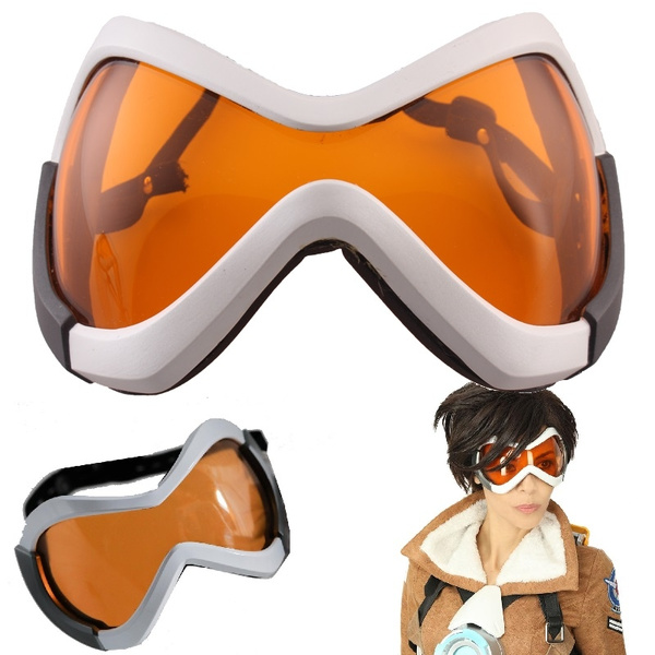 Overwatch Tracer Cosplay Goggles Orange Lens Eye Mask Adjustable Halloween Props Officially Licensed 
