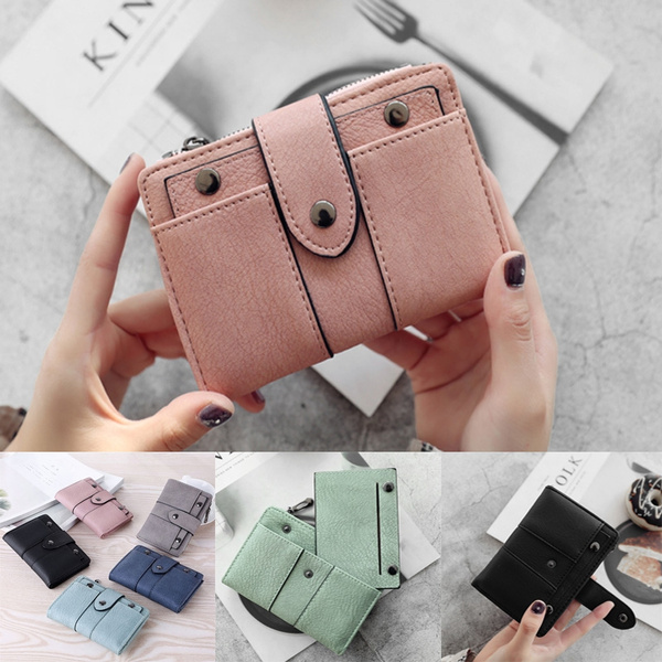 Wallet Vintage Fashion Small Wallet Purse Money Bag Zipper Coin Pocket Folding Wallet for Women Clearance 