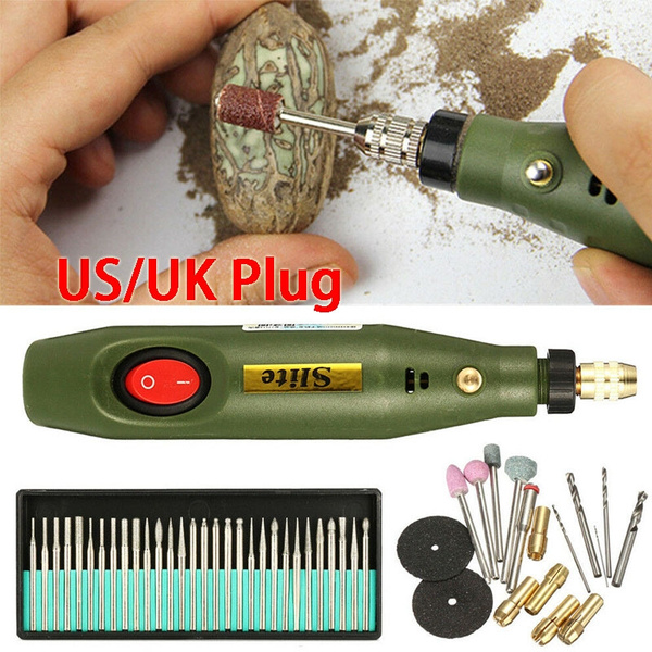 US/EU Plug Portable Mini Electric Wood Jade Carving Tools Set