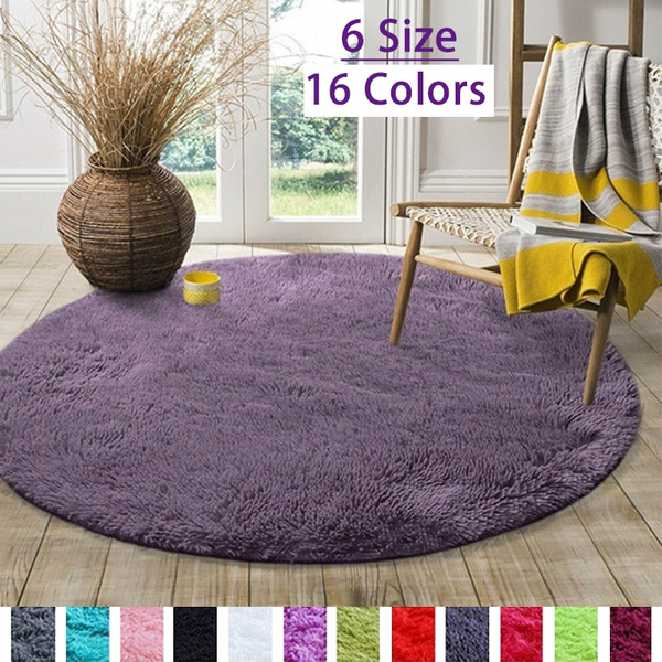 Bedroom Carpet Round Mat, Furry Area Rug For Bedroom