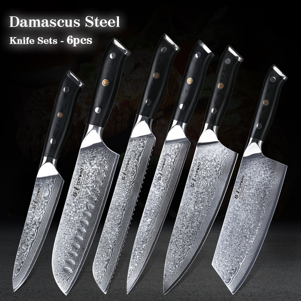 6pcs/sets Colorful Kitchen Knives Set Stainless Steel Kitchen