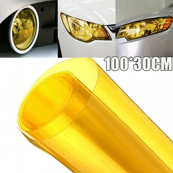 Car Headlight Film Foil Yellow 100cm x 30cm Fog Lamp Tint Film UK FAST!