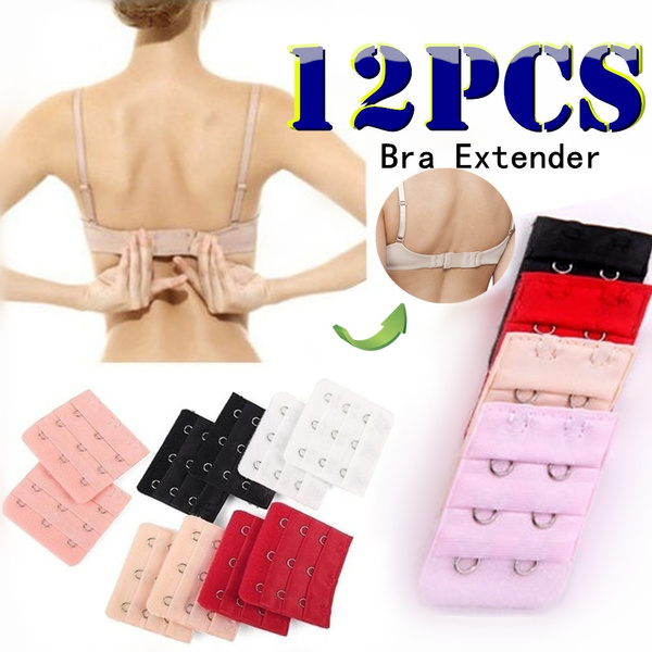 12pcs Adjustable Bra Buckle Extender Bra Extension Underwear Strap 2 Hooks  or 3 Hooks