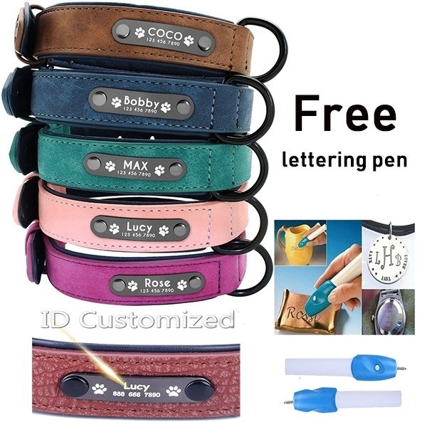 Personalized large dog store collars