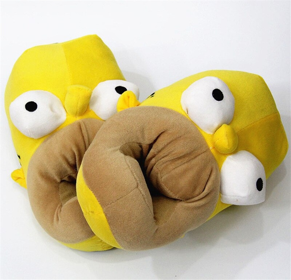 Novelty Home Simpson Slippers Yellow Adult Funny Unisex Plush Big