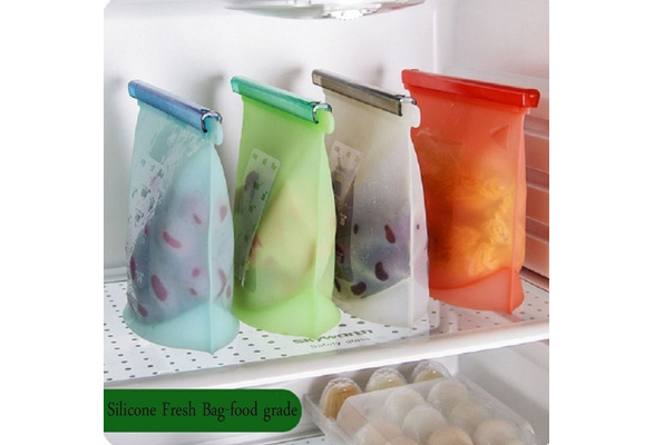 Reusable Silicone Vacuum Food Fresh Bags Wraps Fridge Food Storage