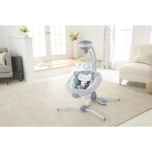 Fisher-Price DRG41 Sweet Surroundings Monkey Cradle 'n Swing, Gray