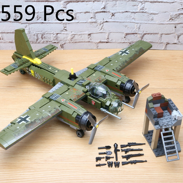 Military bombing plane Building Block WW2 Helicopter Army weapon LEGO weapon toy 