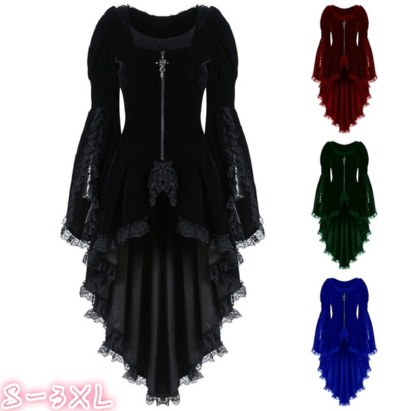 Women Fashion Long Sleeve Lace Elegant Tuxedos Cosplay Costume ...