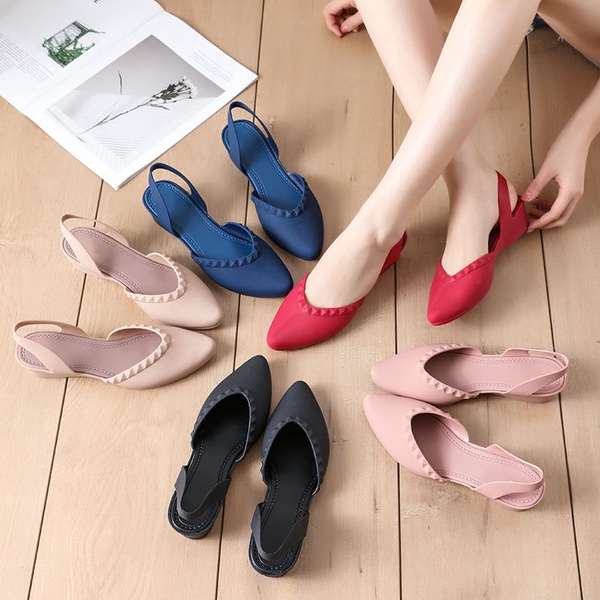 Work Soft Jelly Sandals Medium Thick Women Casual Flat Shoes Wish