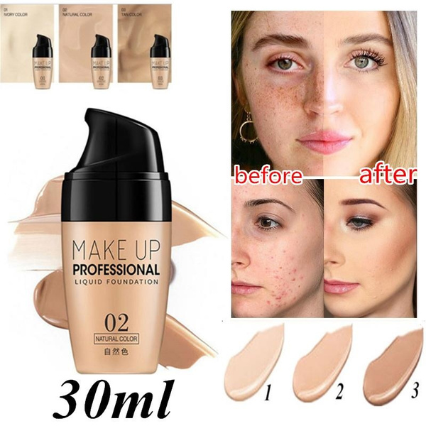 Hot 30ml Professional Makeup Full Coverage Liquid Foundation Face Base ...