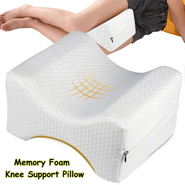 Knee Pillow for Side Sleepers Memory Foam Wedge Leg Pillow